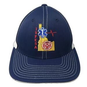 Pacific Headwear Baseball Cap Blue White M Idaho Fire EMS IVFESA Mesh Hat